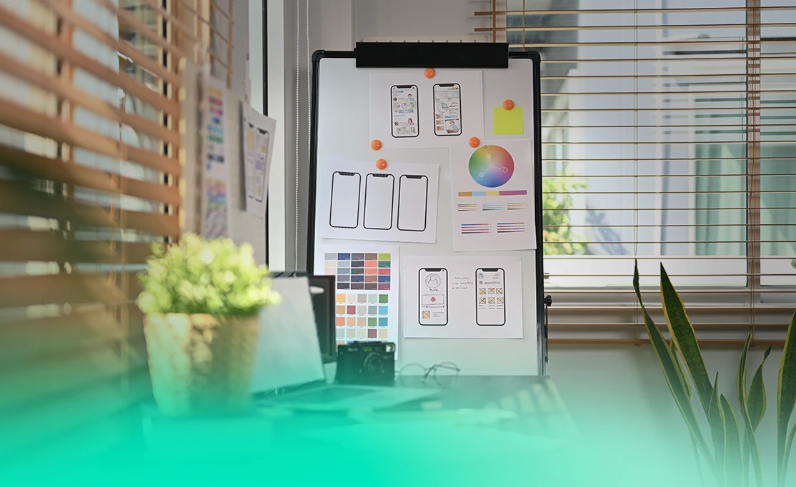 Veranschaulichung eines Arbeitsplatzes zur Webdesign Entstehung